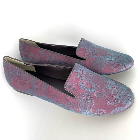NEW Handmade NYC DESIGNERS Paisley Jacquard Silk Flat Loafers US 9.5 Fit 9 - Picture 5 of 12
